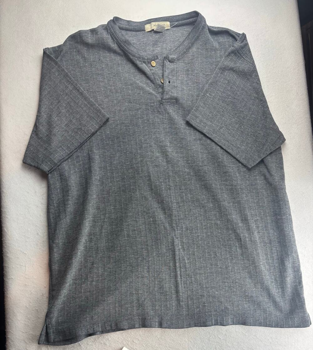 Basic Equipment Gray Henley T Shirt Top Size XL